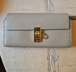 Gray Leather Clutch